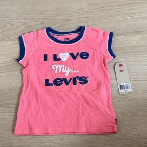 Levi's Pink Tee with Navy Highlights